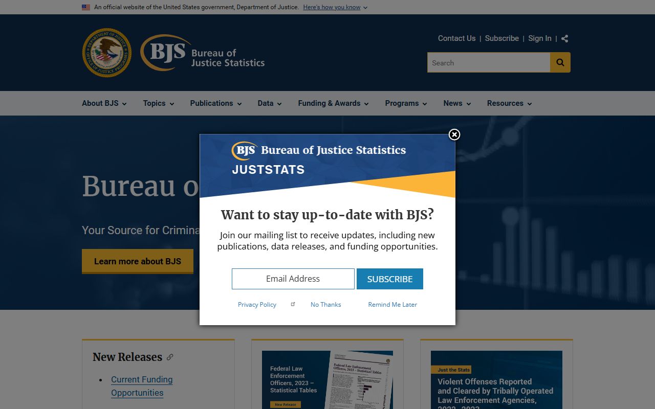 Bureau of Justice Statistics jail reports used for Loudoun County inmate population context