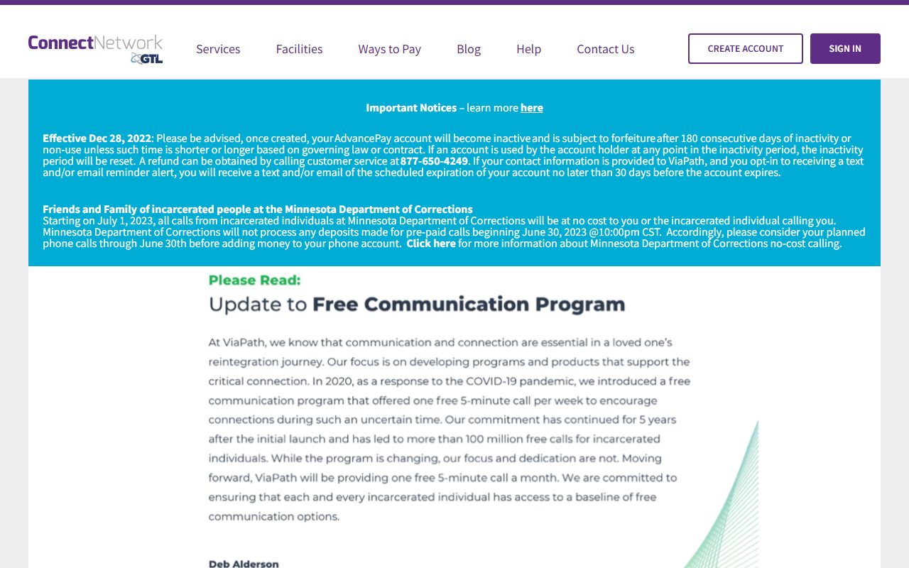 ConnectNetwork inmate trust account vendor used by the Loudoun County jail